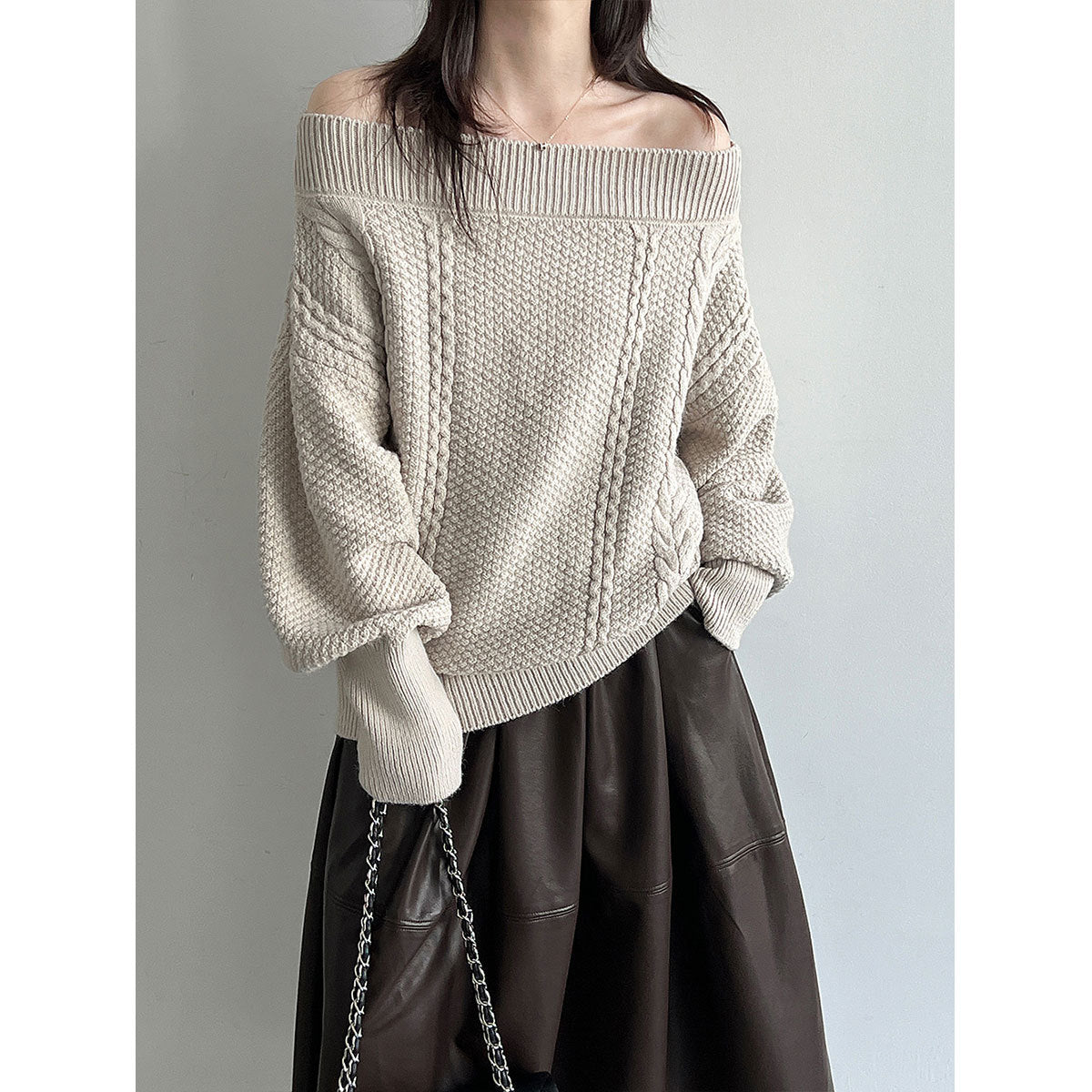 Maeve Women's Knitted Jumper - Acrylic-Knit Long-Sleeve Relaxed-Fit