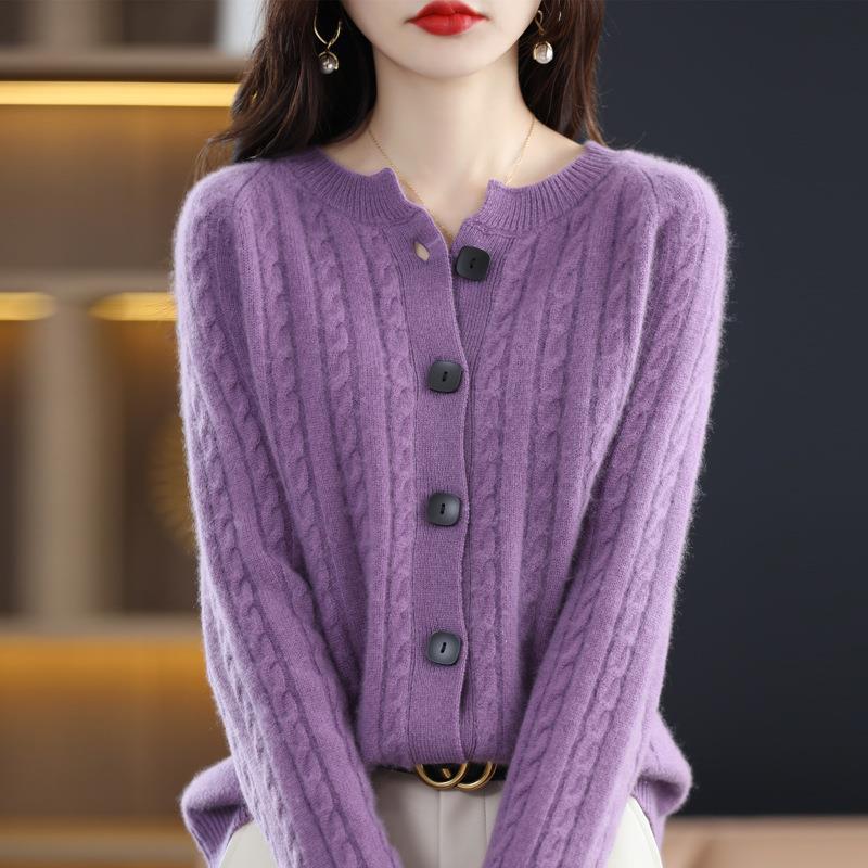Maeve & Co Women's Button Cardigan - Crew Neck Soft Knit Cardigan Jacket, Long Sleeve