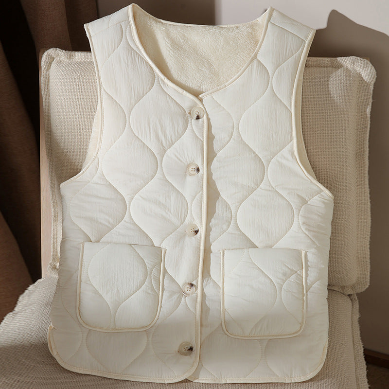 Maeve Women's Gilet - Single-Breasted Wool-Blend Autumn-Weight