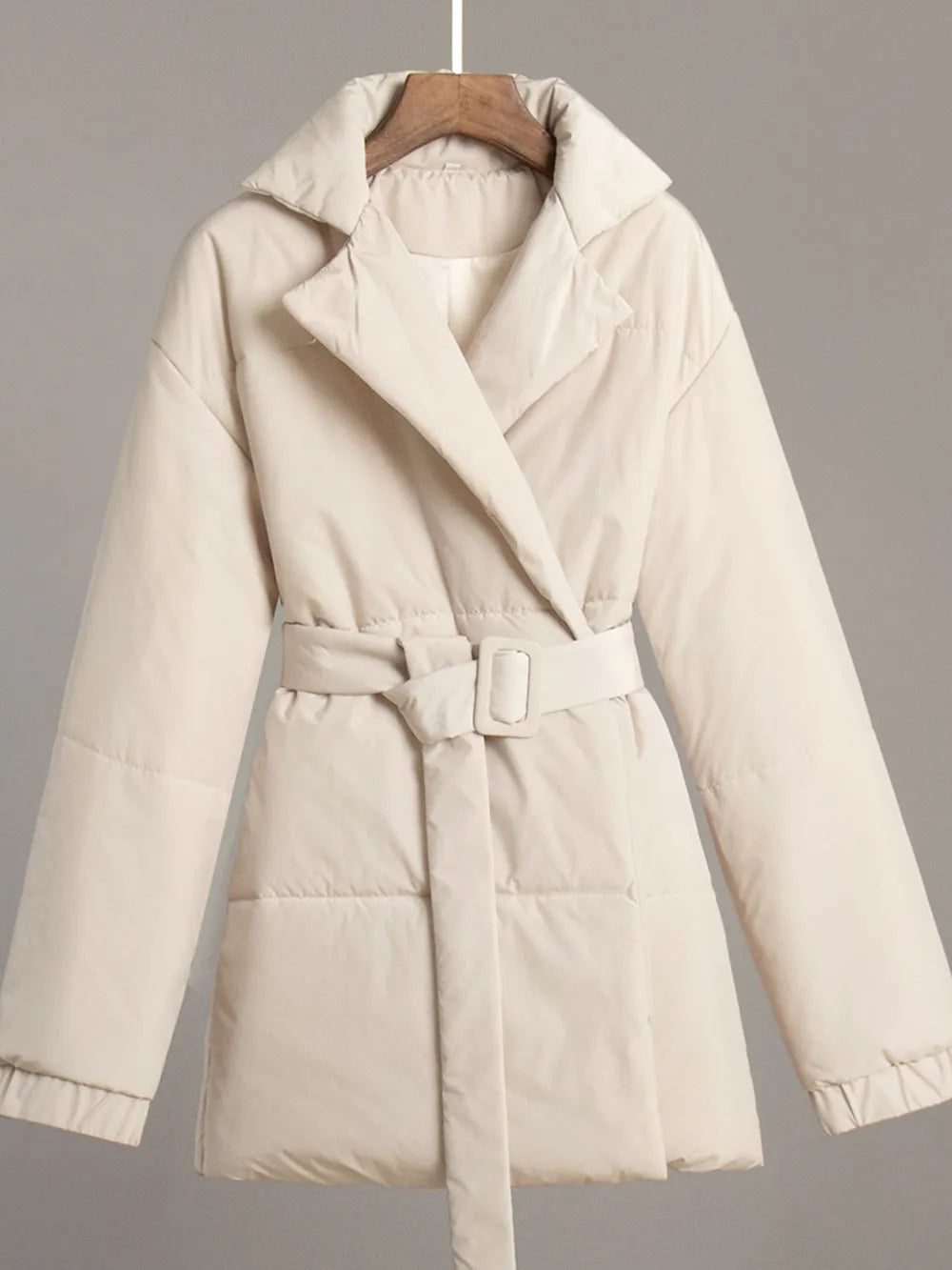 Maeve & Co Women's Puffer Coat - Belted Padded Winter Coat, Long Sleeve