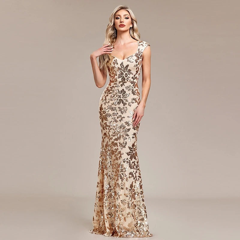 Maeve & Co Women's Gold Dress - Strapless Backless Maxi Party Gown