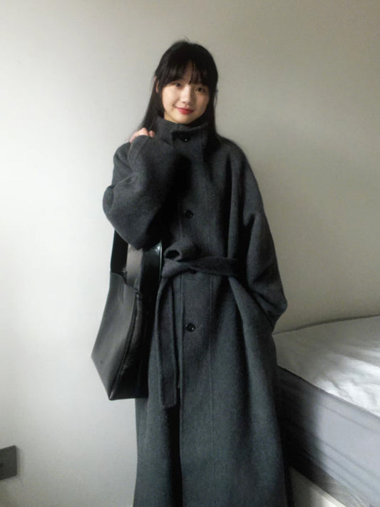 Maeve Women's Down Coat - Stand-Collar Padded Wool-Blend Midi