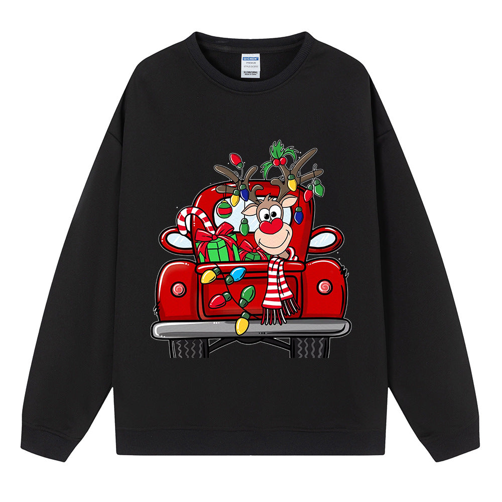 Maeve & Co Women's Christmas Jumper - Reindeer Red Truck Print Sweatshirt