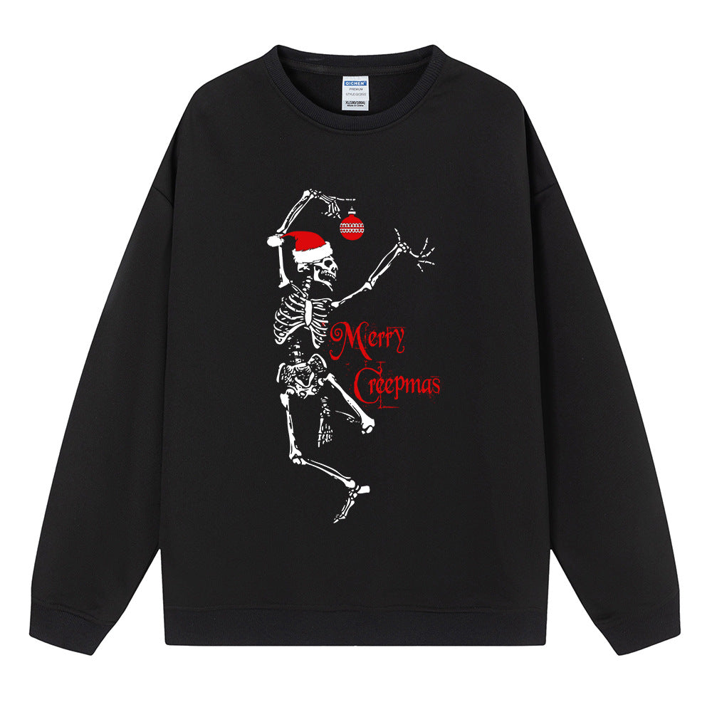 Maeve & Co Women's Christmas Jumper - Skeleton Santa Hat Print Sweatshirt