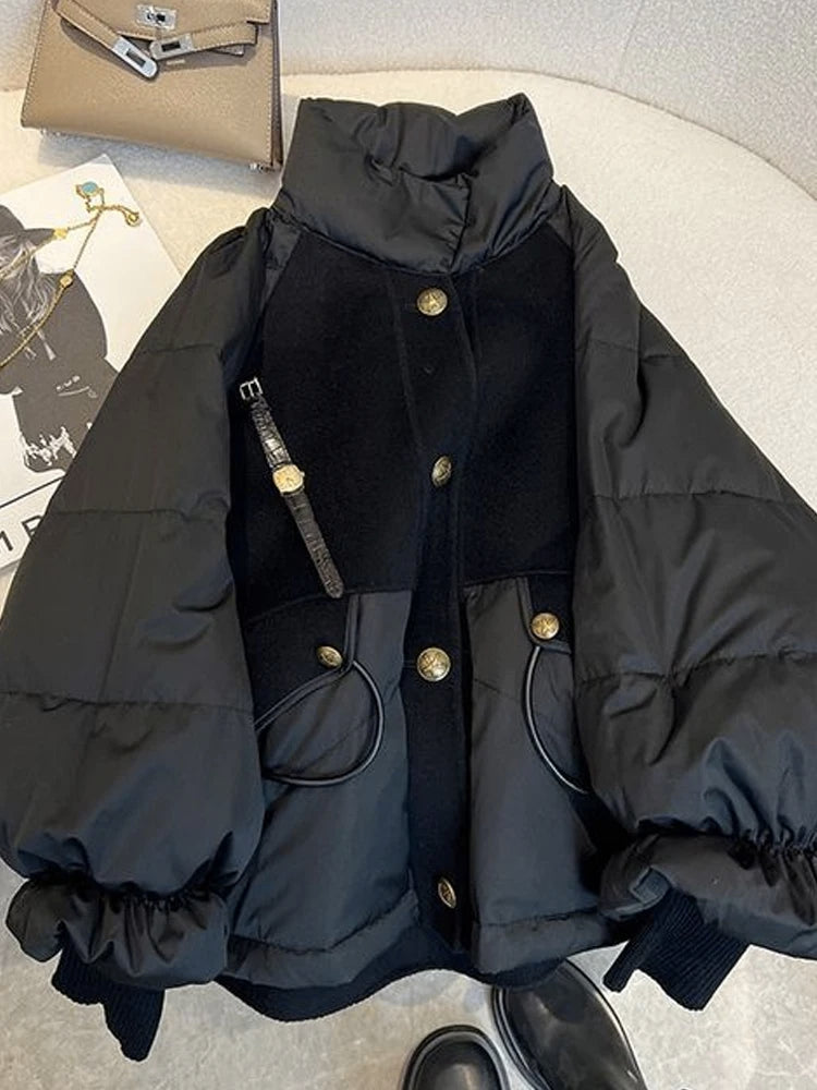Maeve & Co Women's Puffer Coat - Thick Padded Winter Coat, Plus Size, Black