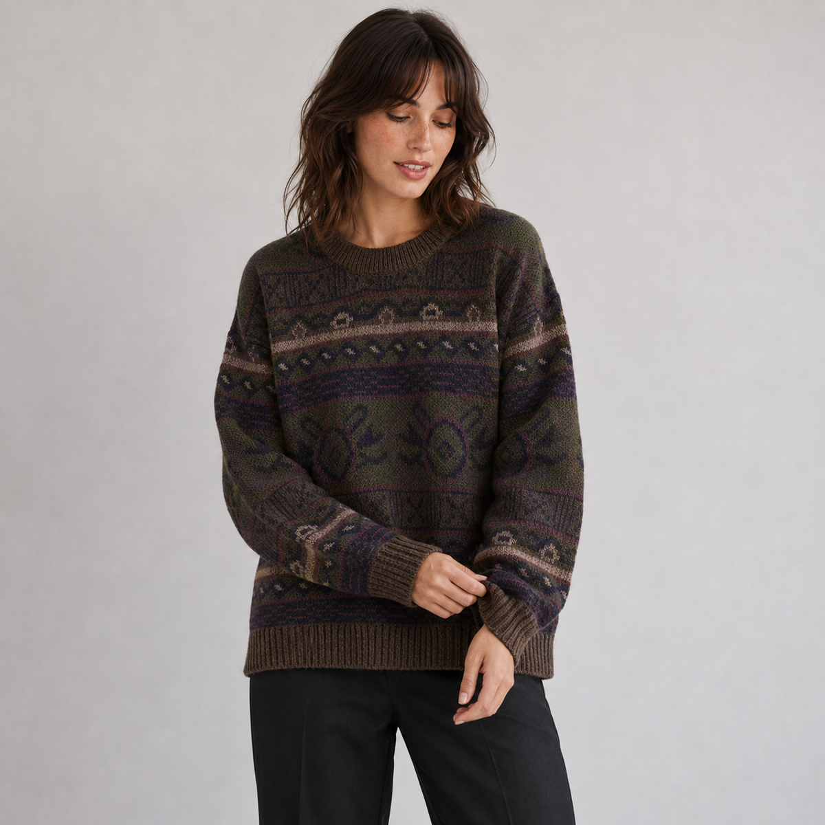 Maeve Women's Knitted Jumper - Acrylic-Knit Relaxed-Fit