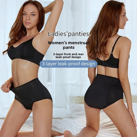 Period Underwear Women Leak Proof High Waist Briefs, Mesh Breathable, Absorbent