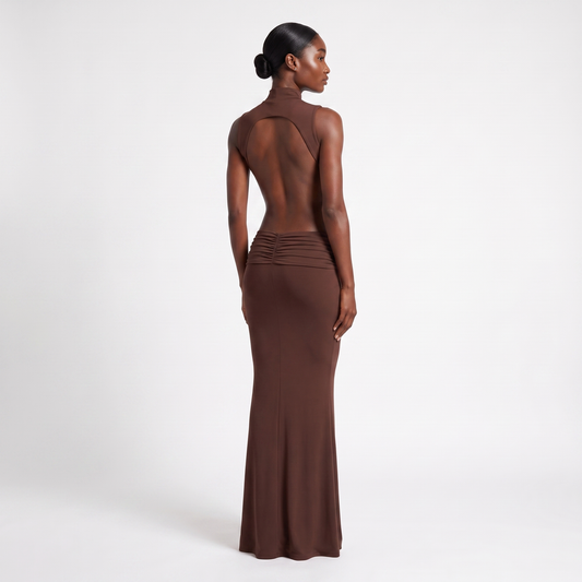 Shenxunlu dress Brown - open back