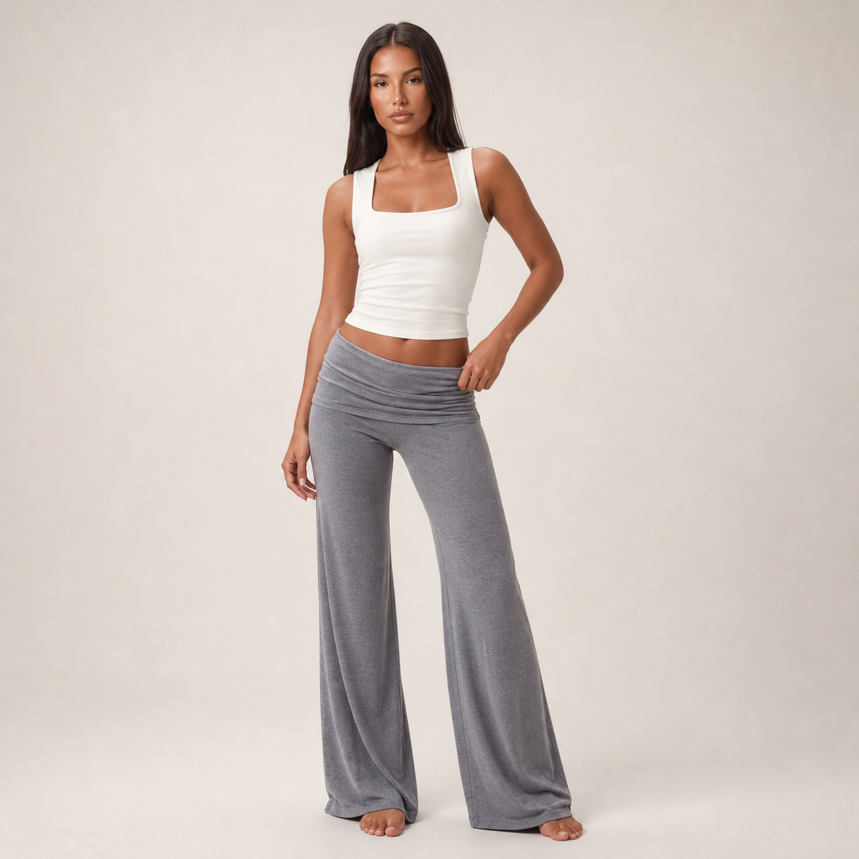 Wide-Leg Yoga Pants – Grey – variant hero