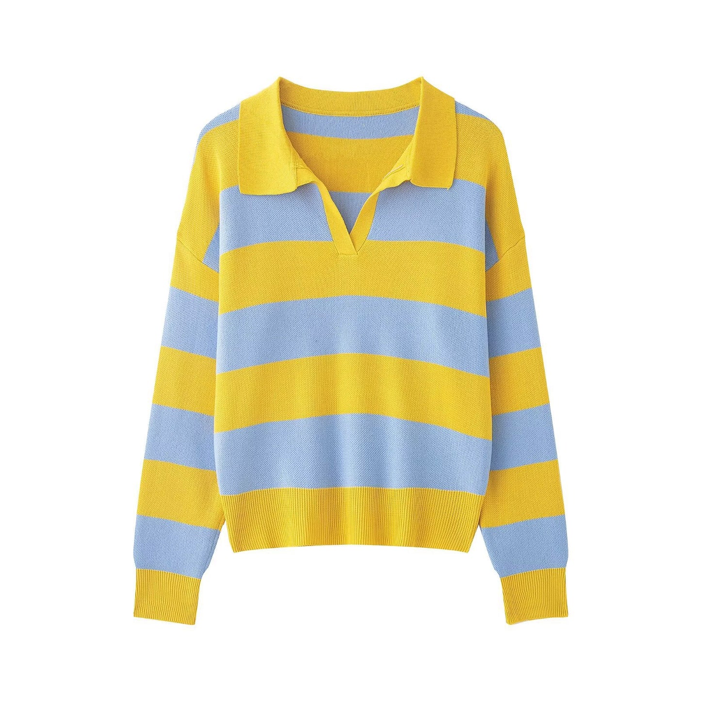 Maeve Women's Rugby Polo Jumper - Striped Loose-Fit Knit