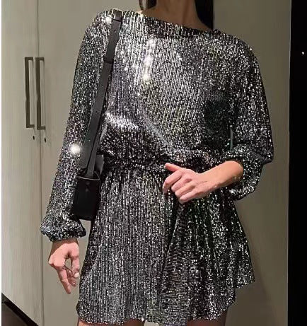 Maeve & Co Women's Sequin Dress - One-Shoulder Sparkly Party Cocktail Dress