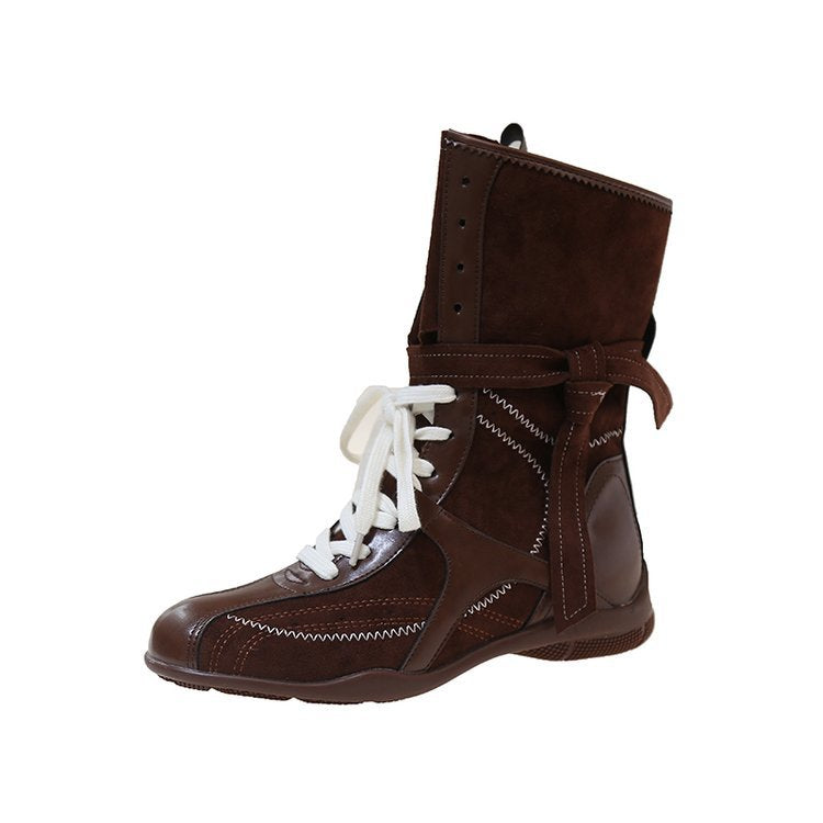 Maeve Women's Lace-Up Combat Boots - Concealed Wedge, Mid-Calf