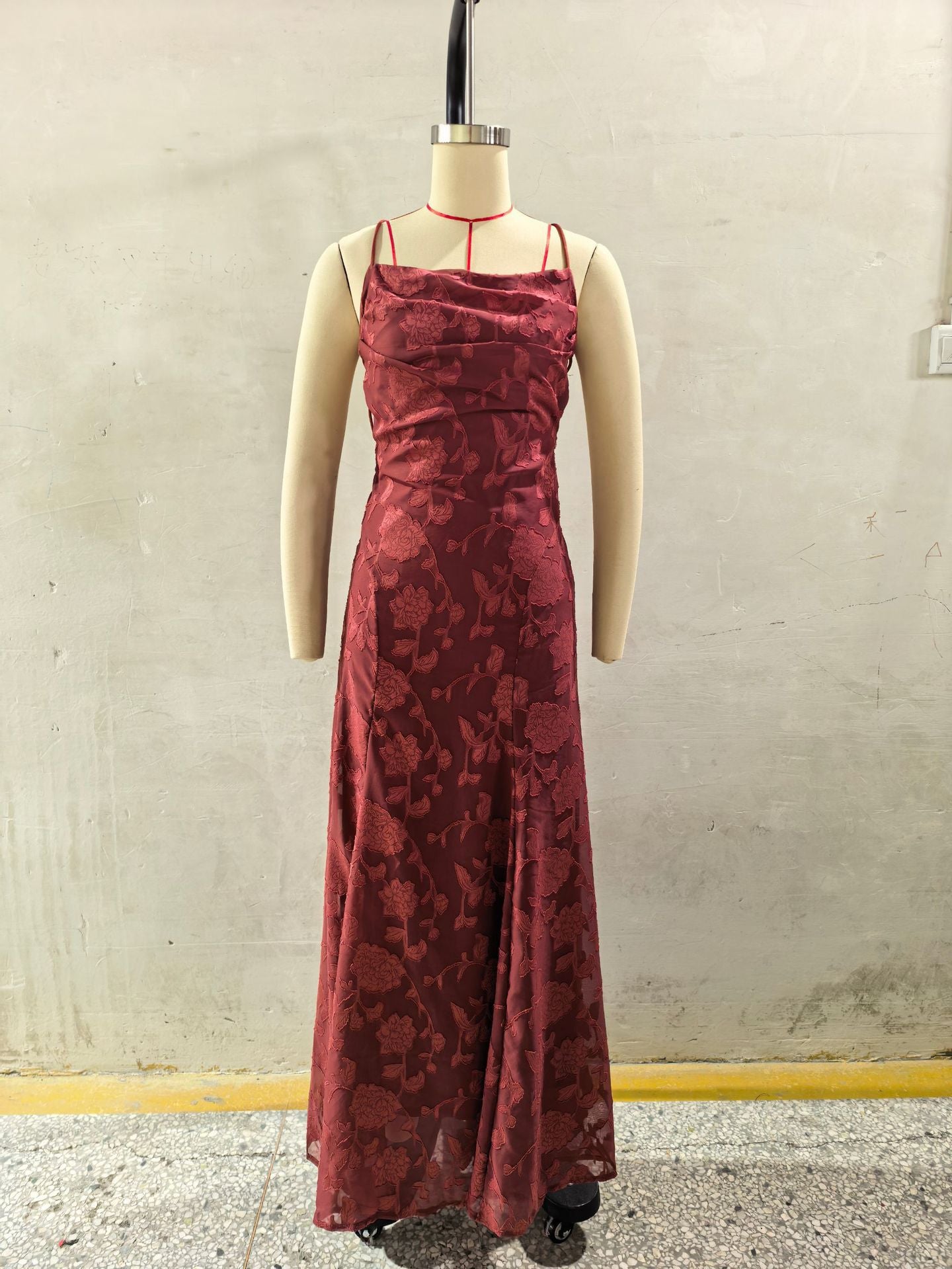 Women's Maxi Dress Lace, Backless, Strappy, Floor Length Evening