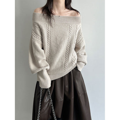 Maeve Women's Knitted Jumper - Acrylic-Knit Long-Sleeve Relaxed-Fit