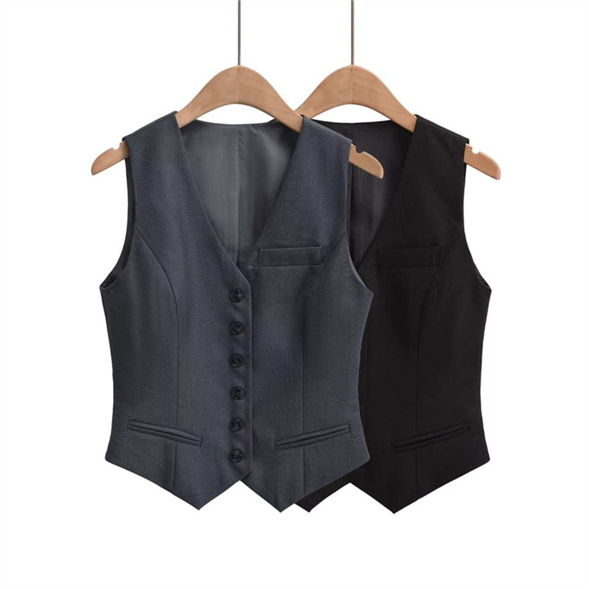 Women's Waistcoat Tailored, V Neck, Button Front, Sleeveless