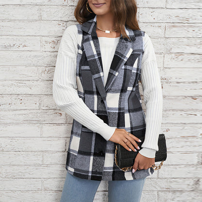 Maeve Women's Coat - Single-Breasted Lapel Stretch