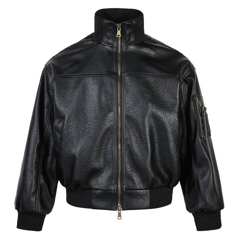Maeve Women's Leather Jacket - Zip-Up Vintage Stretch