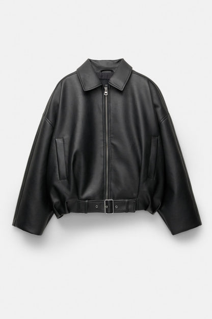 Maeve Women's Leather Jacket - Zip-Up Relaxed-Fit