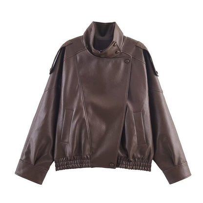 Maeve Women's Leather Jacket - Zip-Up Relaxed-Fit