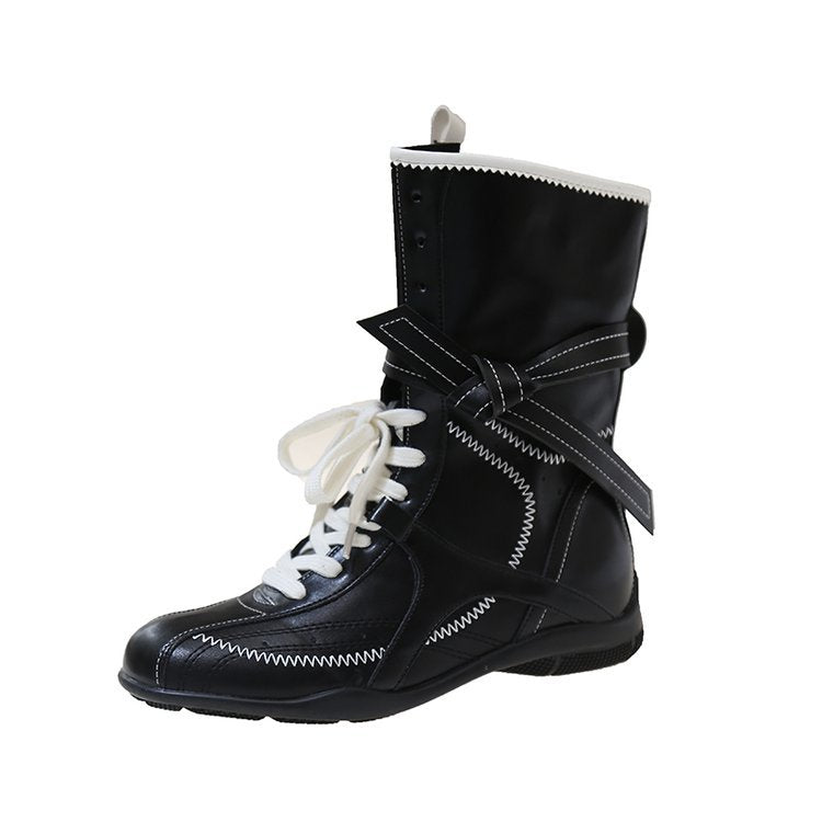 Maeve Women's Lace-Up Combat Boots - Concealed Wedge, Mid-Calf
