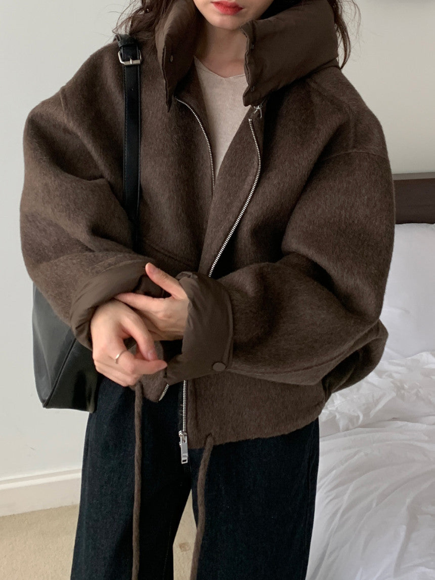 Maeve Women's Wool Coat - Zip-Up Hooded