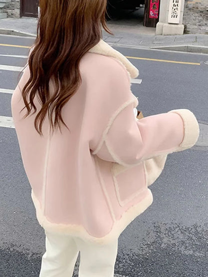 Maeve & Co women's faux shearling aviator jacket
