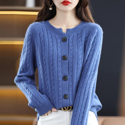 Maeve & Co Women's Button Cardigan - Crew Neck Soft Knit Cardigan Jacket, Long Sleeve
