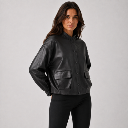 Maeve Women's Leather Jacket - Relaxed-Fit Autumn-Weight