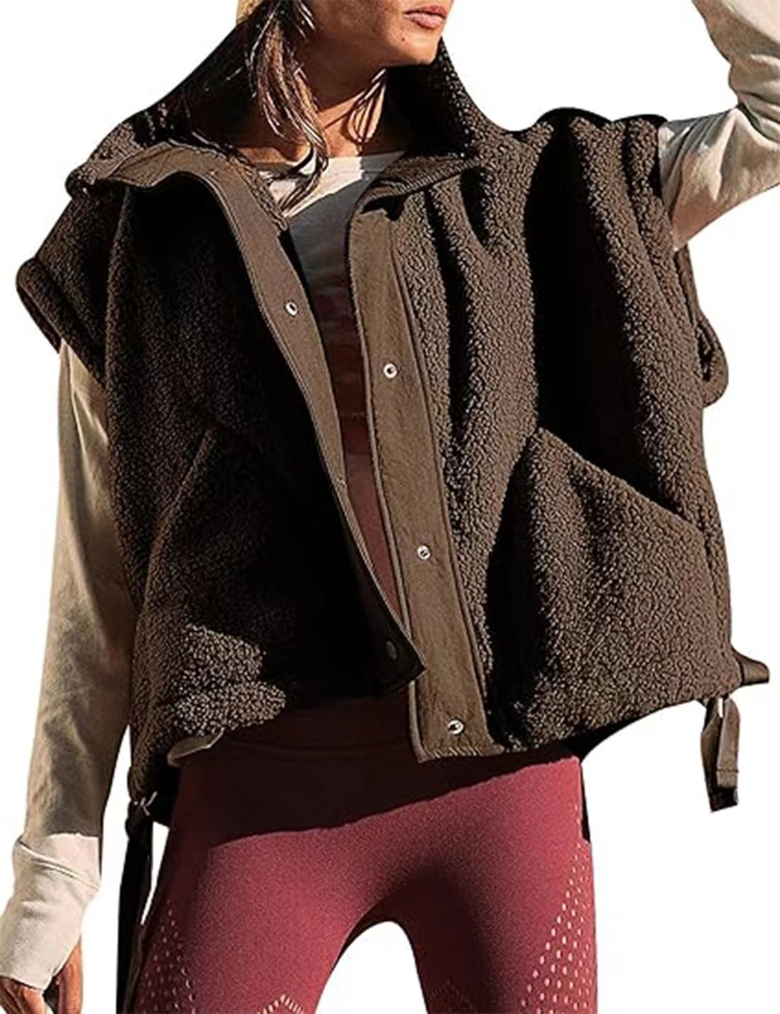 Maeve Women's Teddy Coat - Sleeveless Faux-Fur