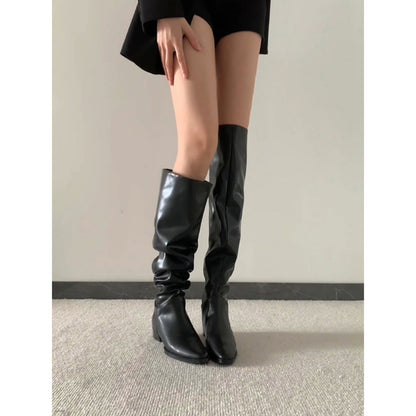 Maeve Women's Over-The-Knee Boots - Leather Pointed-Toe, Heeled, Black