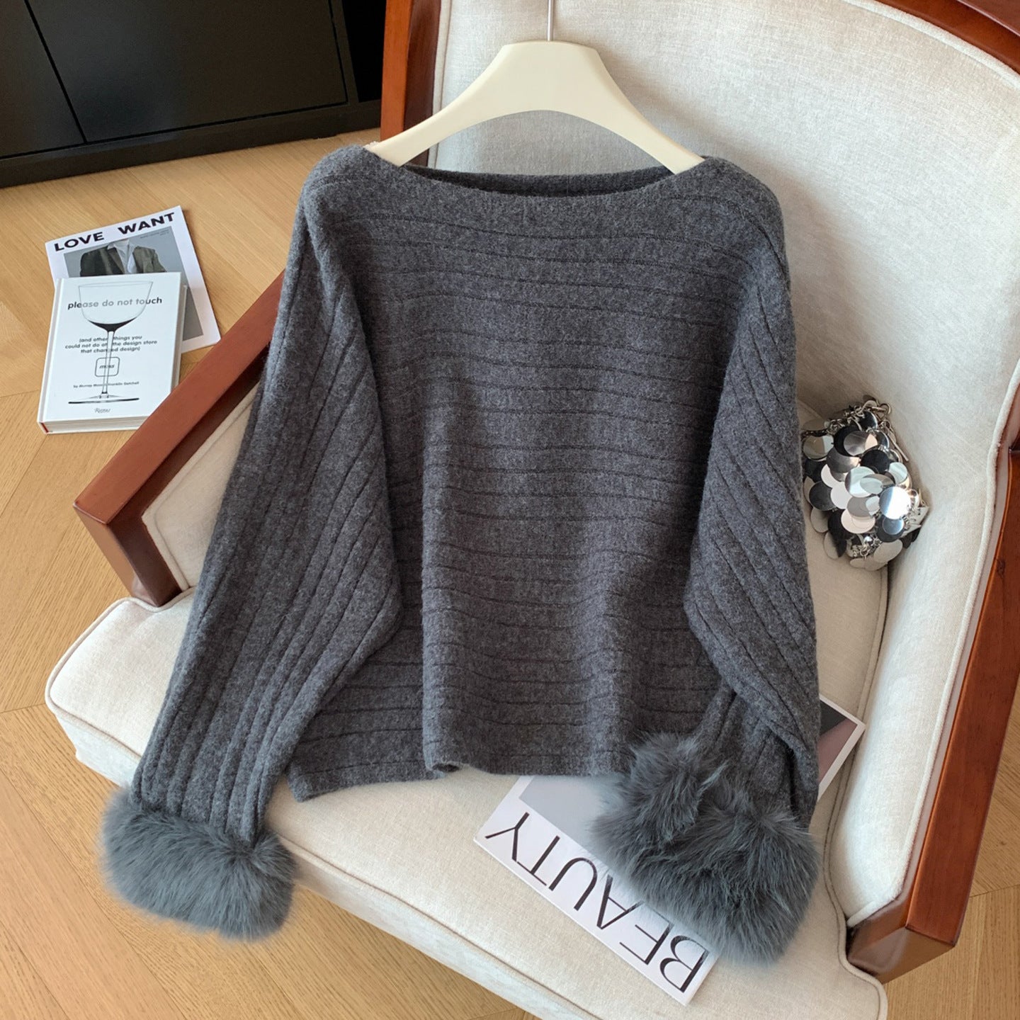 Maeve Women's Knitted Jumper - Long-Sleeve Relaxed-Fit Stretch