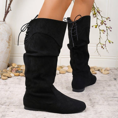 Maeve Women's Knee-High Slouch Boots - Faux-Suede, Flat