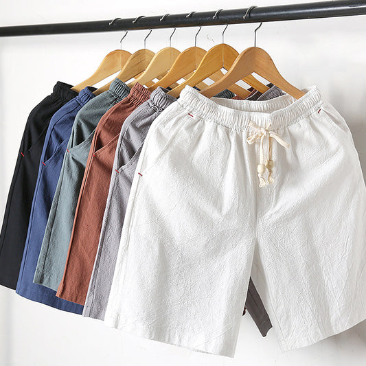 Women's Linen Shorts Cotton Linen Blend, Drawstring Waist, Relaxed Fit