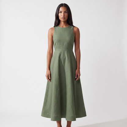 Maeve Women's Sleeveless A-Line Midi Dress, green - front