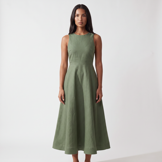 Maeve Women's Sleeveless A-Line Midi Dress, green - front