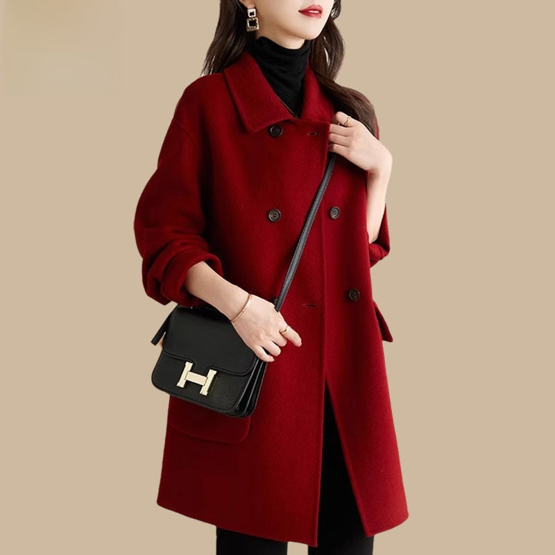 Maeve Women's Wool Coat - Single-Breasted Longline