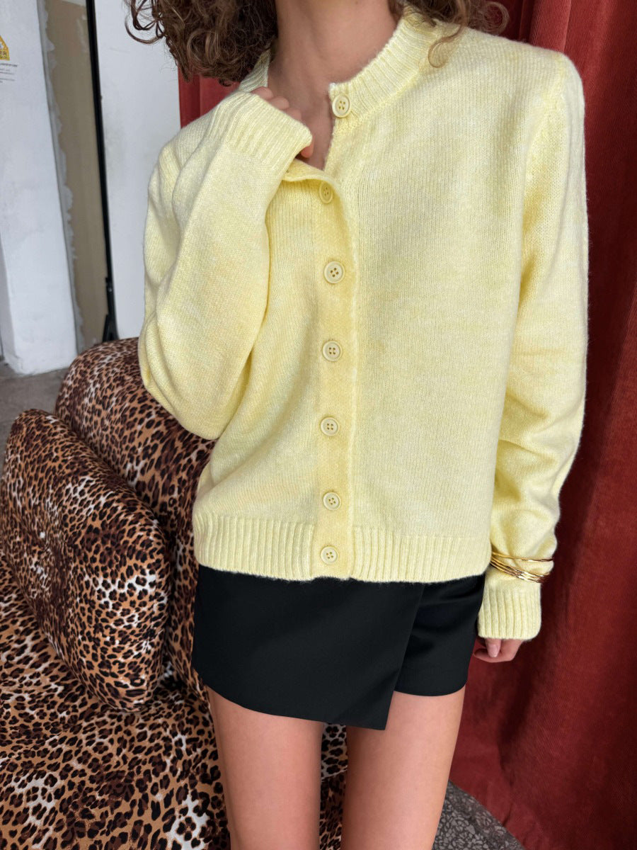 Maeve & Co Women's Crew Neck Cardigan - Loose Fit Soft Knit Cardigan, Long Sleeve