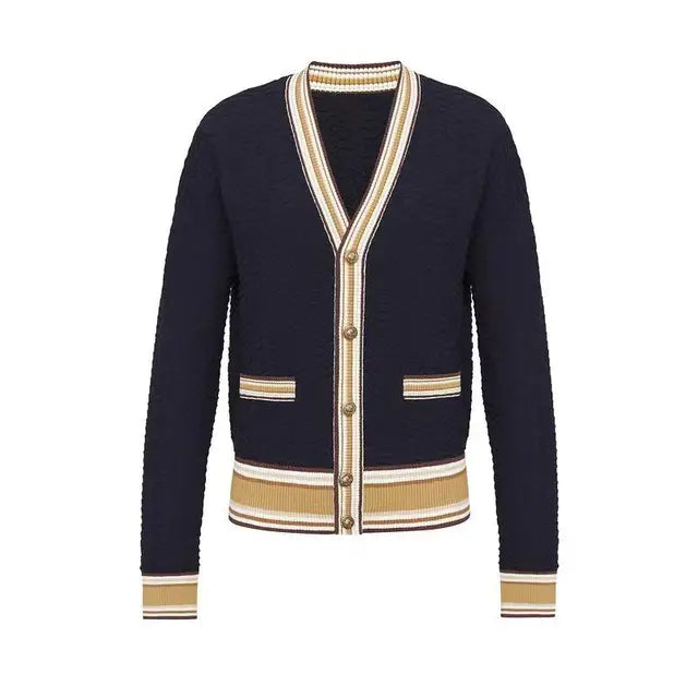 Maeve & Co Women's Striped Cardigan - V-Neck Button-Front Knitted Cardigan, Long Sleeve