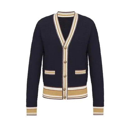 Maeve & Co Women's Striped Cardigan - V-Neck Button-Front Knitted Cardigan, Long Sleeve