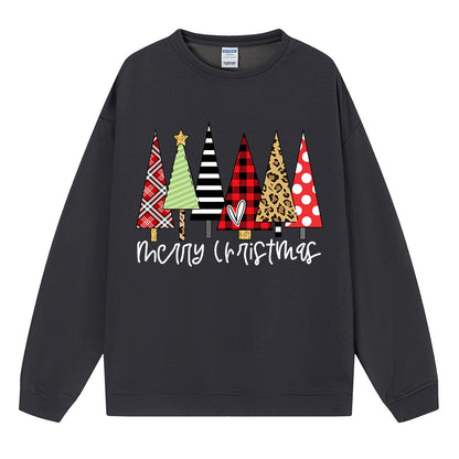 Maeve & Co Women's Christmas Jumper - Christmas Tree Row Print Sweatshirt