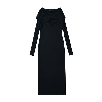 Maeve Women's One-Shoulder Maxi Dress - Slit Knitted Long-Sleeve