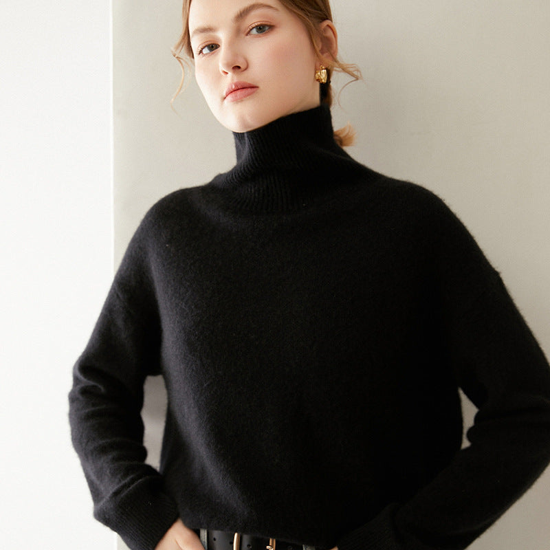 Maeve Women's Roll-Neck Jumper - Wool-Blend Knitted Long-Sleeve