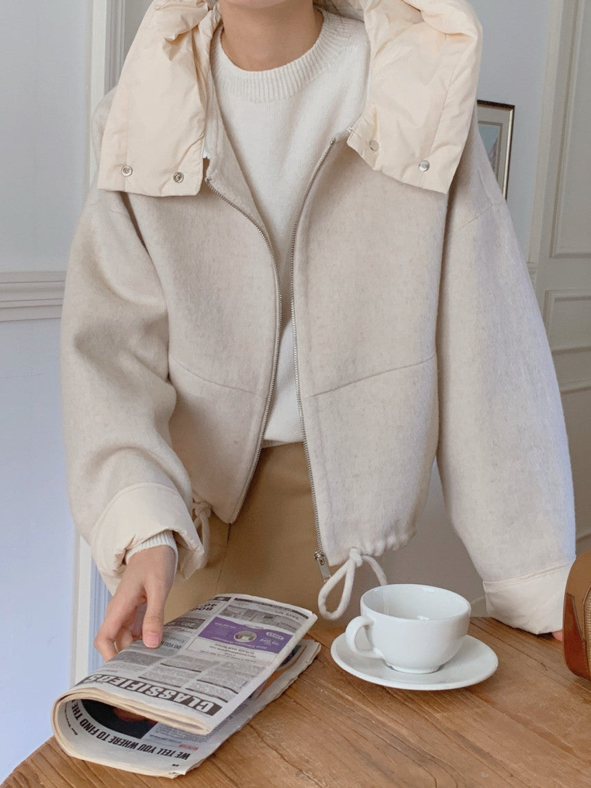 Maeve Women's Wool Coat - Zip-Up Hooded
