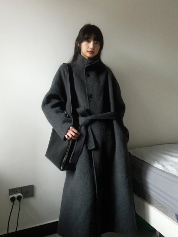 Maeve Women's Down Coat - Stand-Collar Padded Wool-Blend Midi