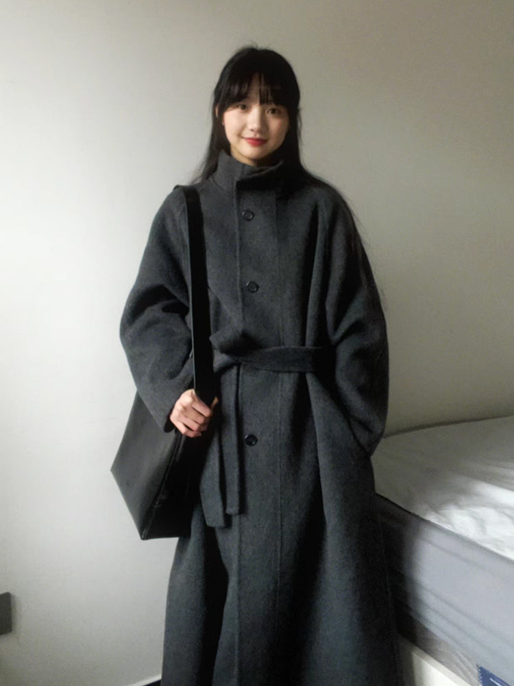 Maeve Women's Down Coat - Stand-Collar Padded Wool-Blend Midi