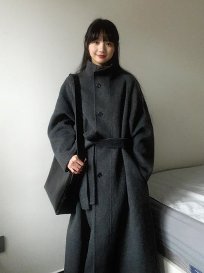 Maeve Women's Down Coat - Stand-Collar Padded Wool-Blend Midi