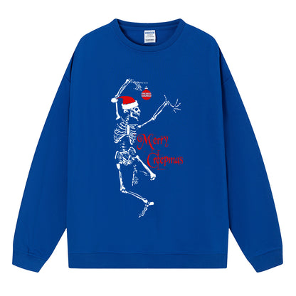 Maeve & Co Women's Christmas Jumper - Skeleton Santa Hat Print Sweatshirt