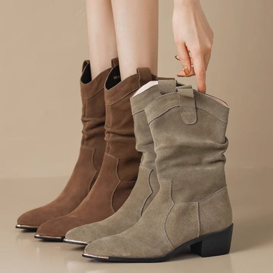Maeve & Co Women's Slouch Boots - Western Pointed Toe & Low Heel