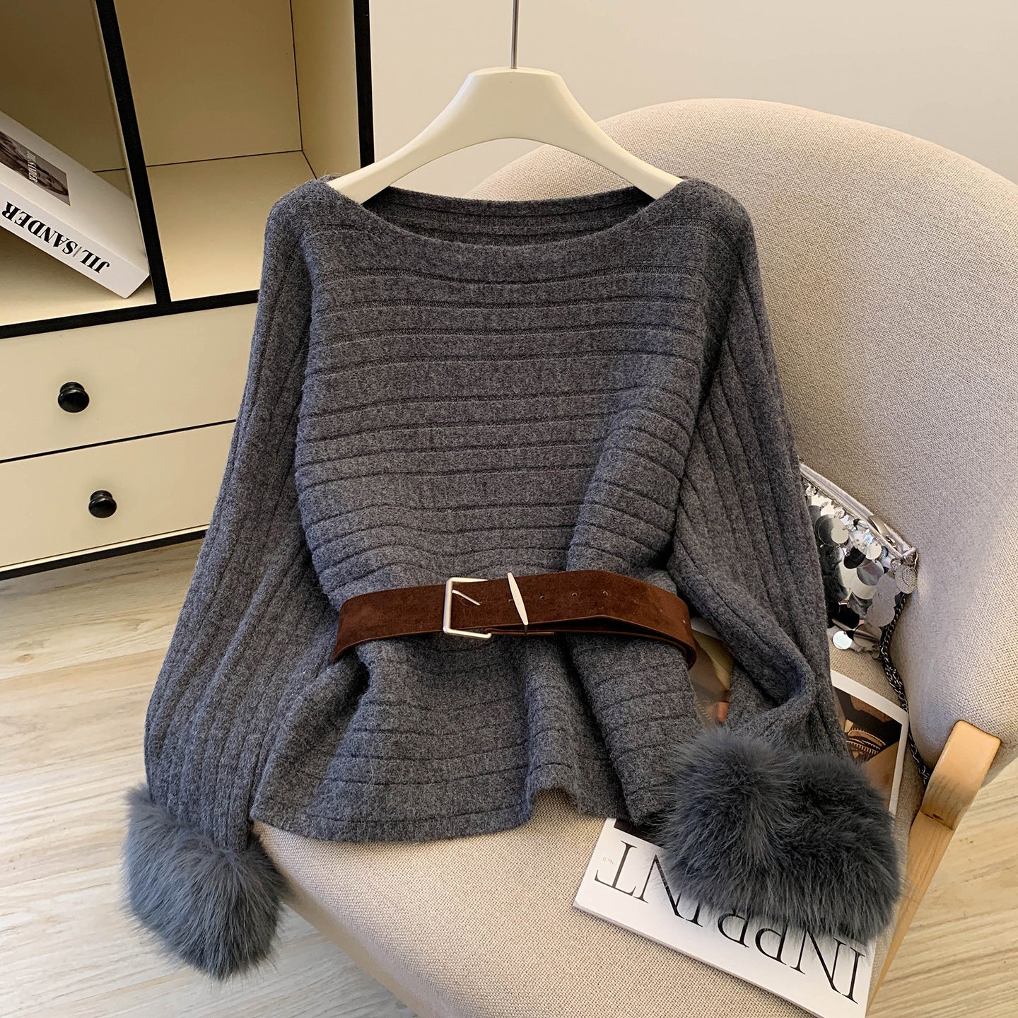 Maeve Women's Knitted Jumper - Long-Sleeve Relaxed-Fit Stretch