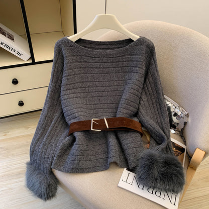 Maeve Women's Knitted Jumper - Long-Sleeve Relaxed-Fit Stretch
